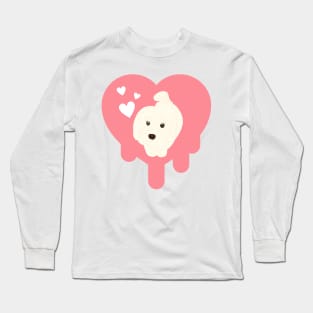 Dog melting heart Long Sleeve T-Shirt